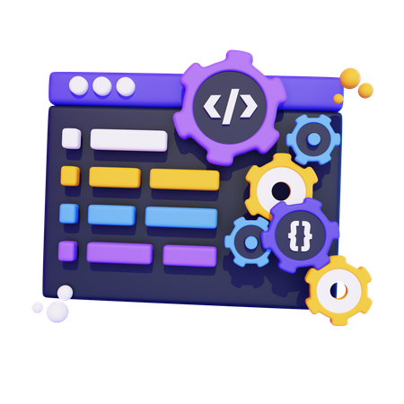 Full Stack Code  3D Icon