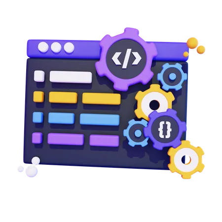 Full Stack Code  3D Icon