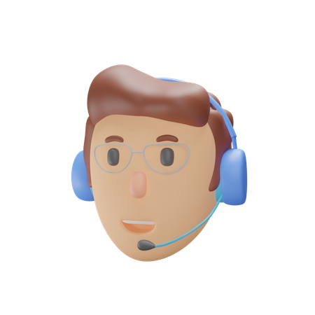 Funcionário de help desk masculino  3D Illustration