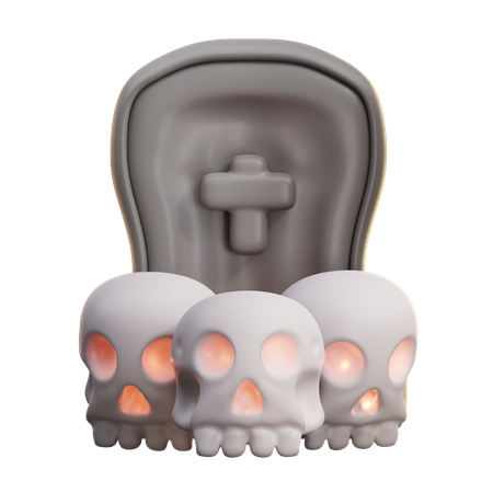 Funeral y calavera  3D Icon