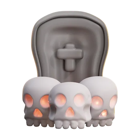 Funeral y calavera  3D Icon