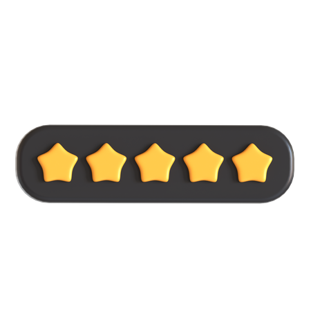 Fünf Bewertungssterne  3D Icon