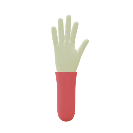 Fünf-Finger-Geste  3D Icon