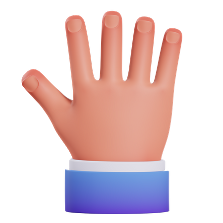 Fünf-Finger-Geste  3D Icon