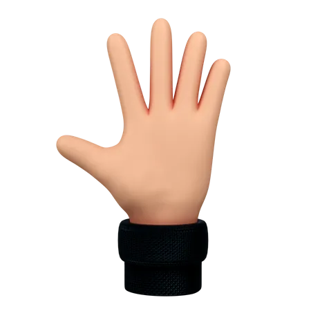 Fünf-Finger-Geste  3D Illustration