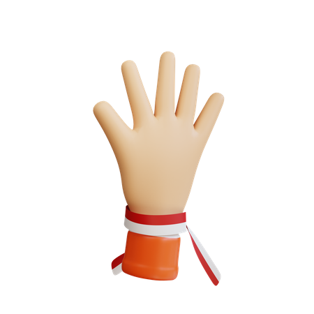 Fünf-Finger-Geste  3D Icon