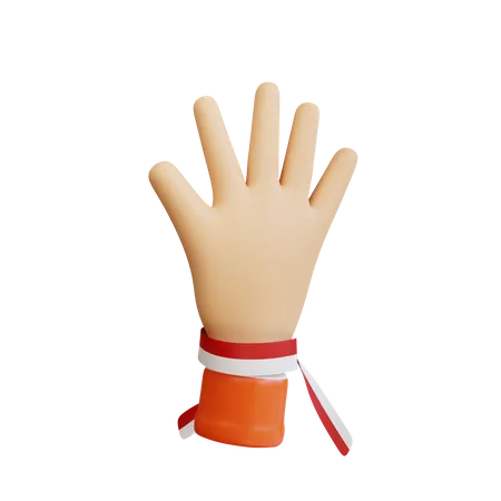 Fünf-Finger-Geste  3D Icon