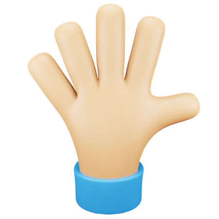 Handbewegung mit fünf Fingern  3D Icon