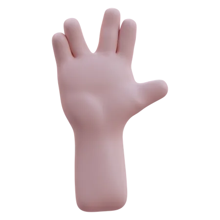 Handbewegung mit fünf Fingern  3D Icon