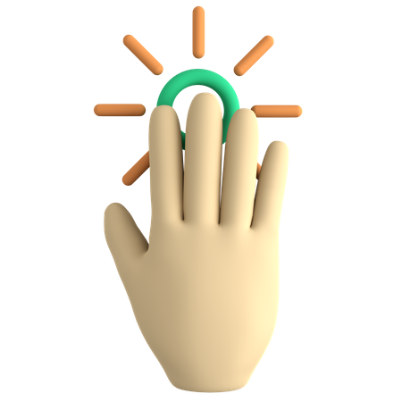 Fünf-Finger-Klick  3D Icon