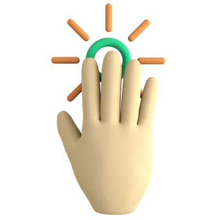 Fünf-Finger-Klick  3D Icon