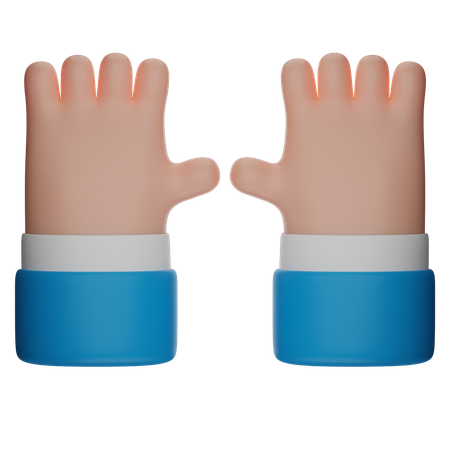 Geste mit fünf Fingern und offener Hand  3D Icon