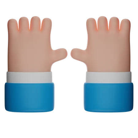 Geste mit fünf Fingern und offener Hand  3D Icon