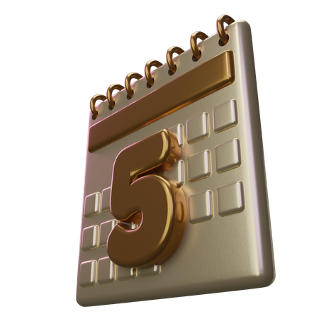 Fünf kalender  3D Icon