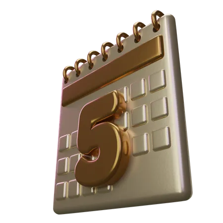 Fünf kalender  3D Icon