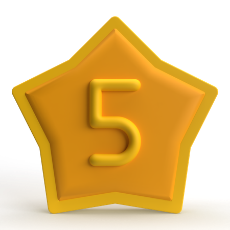 Fünf Sterne  3D Icon