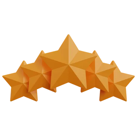 Fünf Sterne  3D Icon