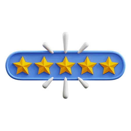 Bewertung mit fünf von fünf Sternen  3D Icon