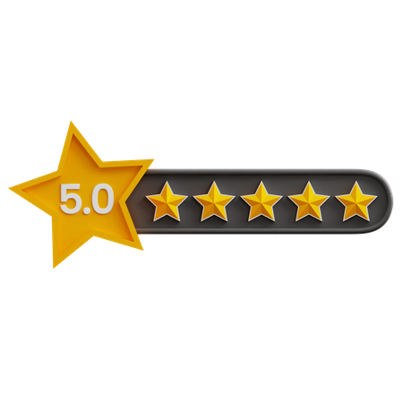 Bewertung mit fünf von fünf Sternen  3D Icon