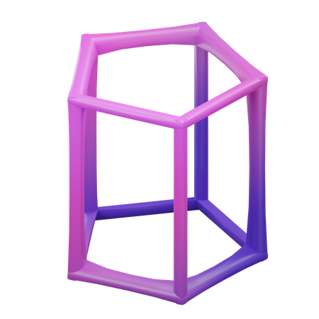 Fünfeckiges Prisma Drahtgitter  3D Icon