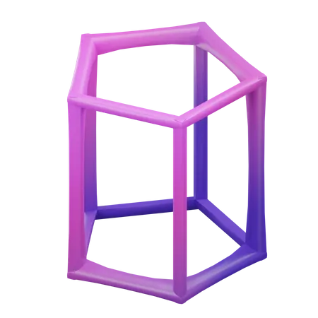 Fünfeckiges Prisma Drahtgitter  3D Icon