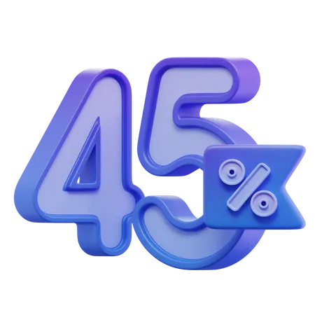 Fünfundvierzig Prozent 45 Prozent  3D Icon