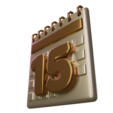 Fünfzehn Kalender  3D Icon