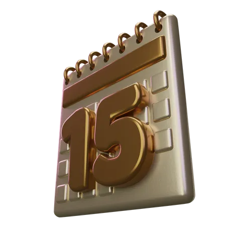 Fünfzehn Kalender  3D Icon