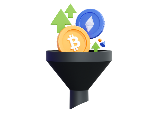 Funil criptográfico  3D Icon