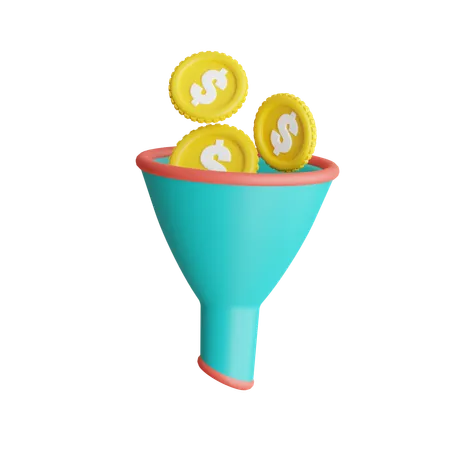 Funil de dinheiro  3D Icon