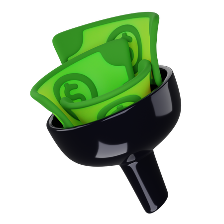 Funil de dinheiro  3D Icon