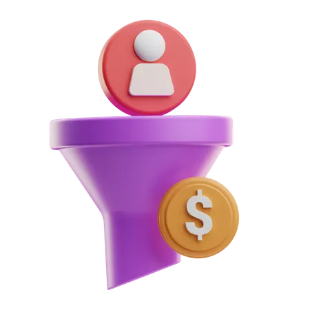 Funil de marketing  3D Icon