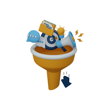 Funil de marketing  3D Icon