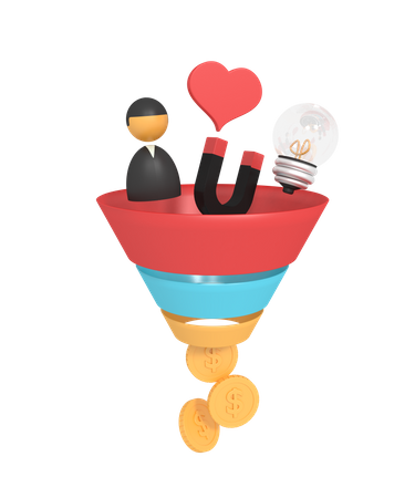 Funil de marketing  3D Icon
