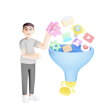 Funil de marketing  3D Icon