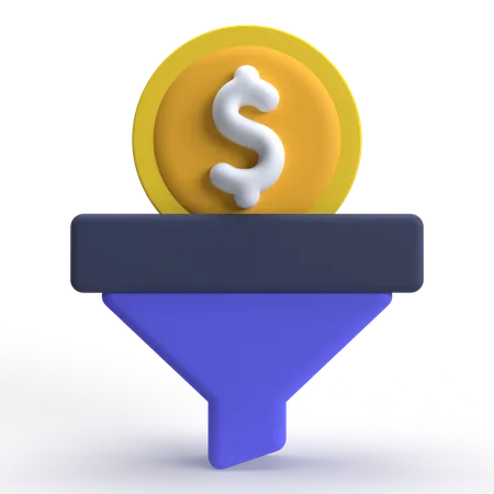 Funil de dólar  3D Icon