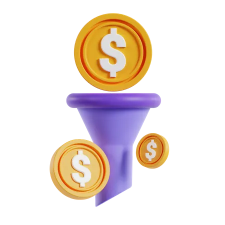 Funil financeiro  3D Icon