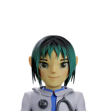 Funky female doctor  3D Icon