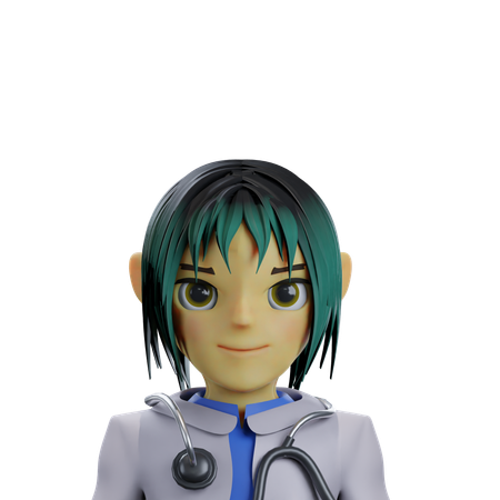 Funky female doctor  3D Icon