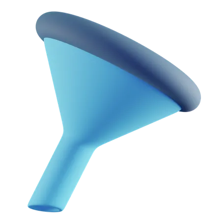 3 D Illustration Of Blue Funnel 3D Icon