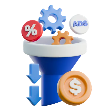 Funnel Marketing  3D Icon