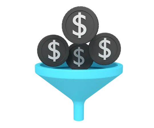 SEO Marketing Funnel Coin 3D Icon