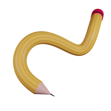 Funny Cartoon Pencil  3D Icon