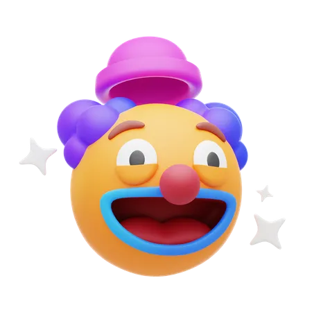 Funny Clown Emoji  3D Icon