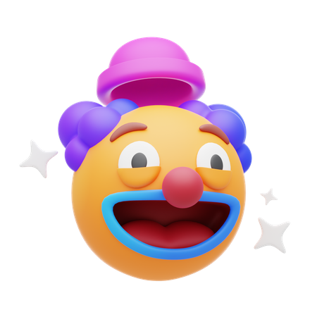 Funny Clown Emoji  3D Icon