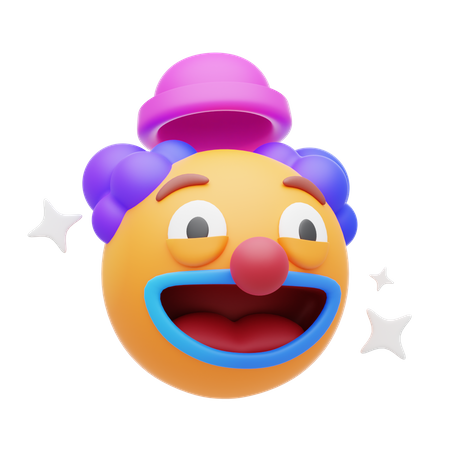 Funny Clown Emoji 3D Icon
