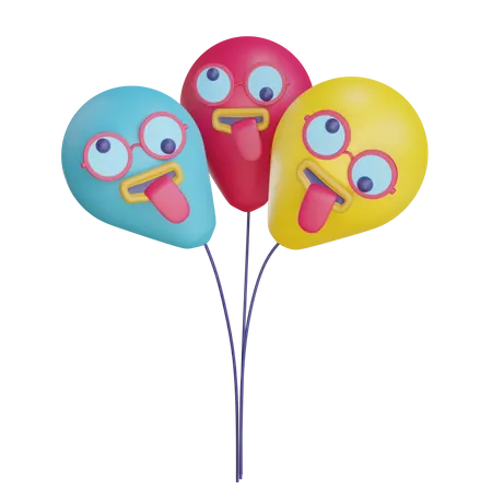 Funny Face Balloon  3D Illustration