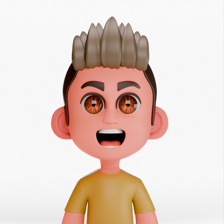 웃긴 머리 남자  3D Icon