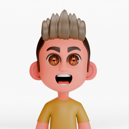 Funny hair man  3D Icon