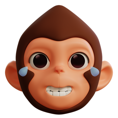 Funny Monkey Laughing Out Loud  3D Icon